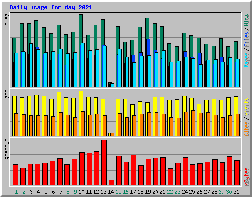 Daily usage for May 2021