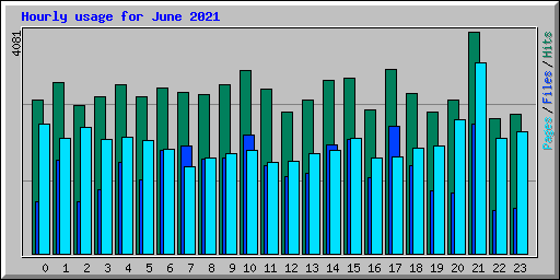 Hourly usage for June 2021